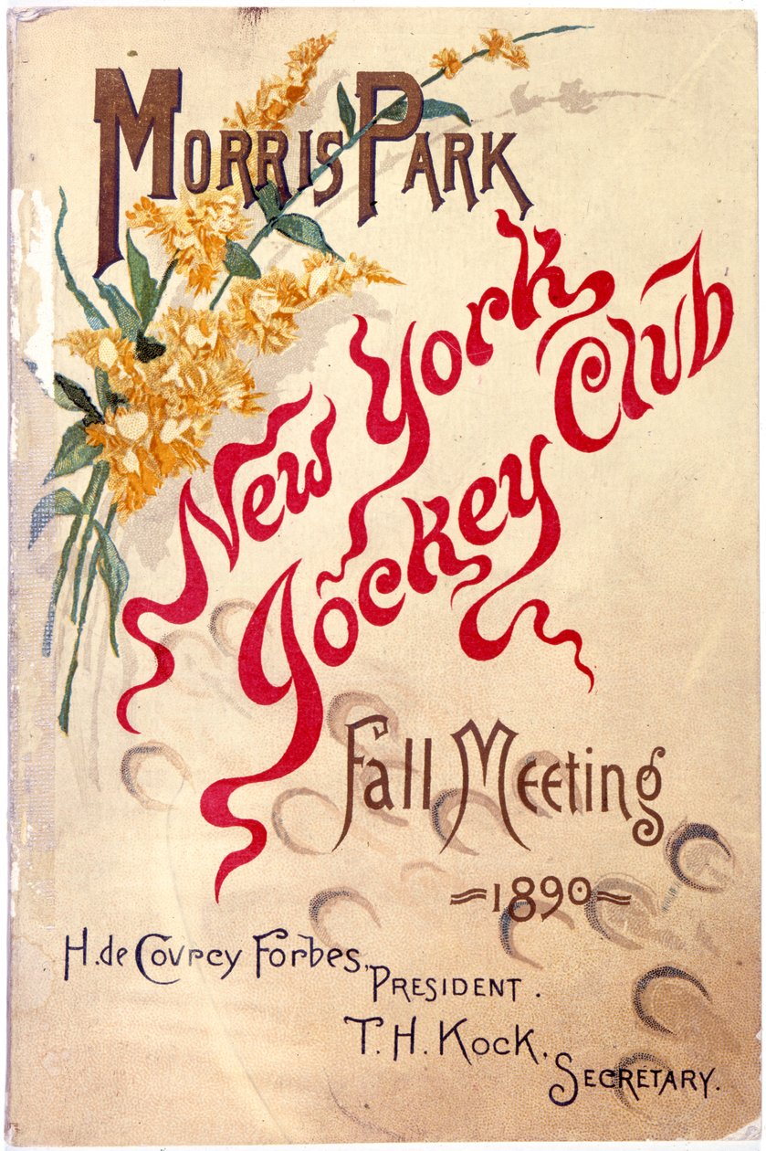Morris Park, New York Jockey Club, Höstmöte, 1890, 1890 (litografiska häftesomslag) av American School