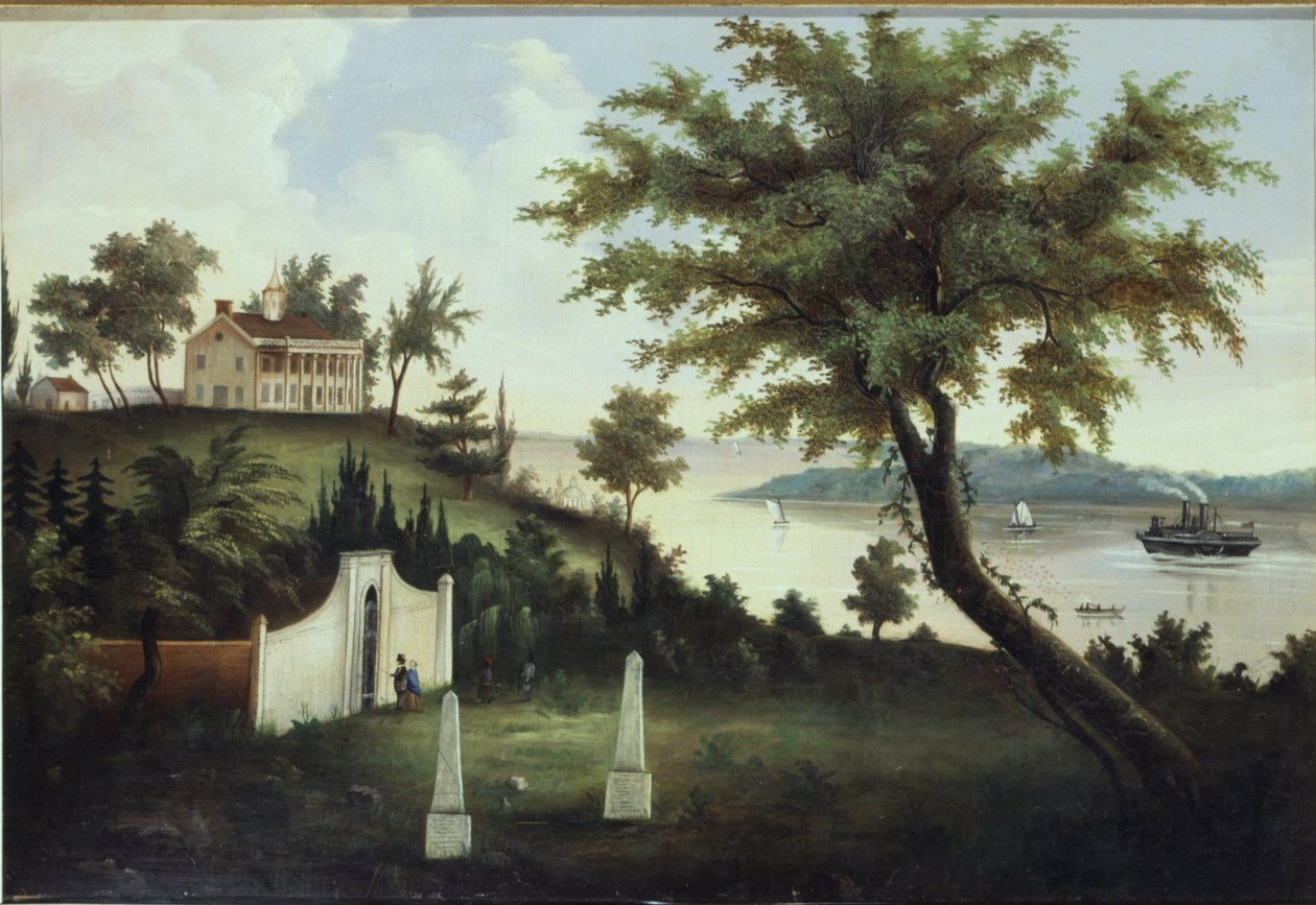 Mount Vernon, hem för George Washington, vid Potomac River, c.1860 av American School
