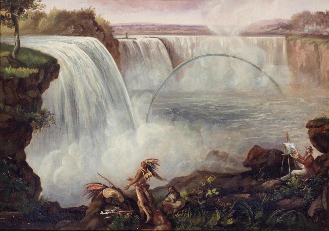 Niagarafallen, ca 1840-50 av American School
