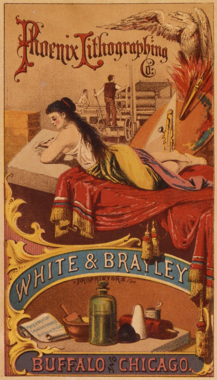 Phoenix Lithographing Co., White & Brailey Proprietors, Buffalo och Chicago (färg litho [handelskort]) av American School