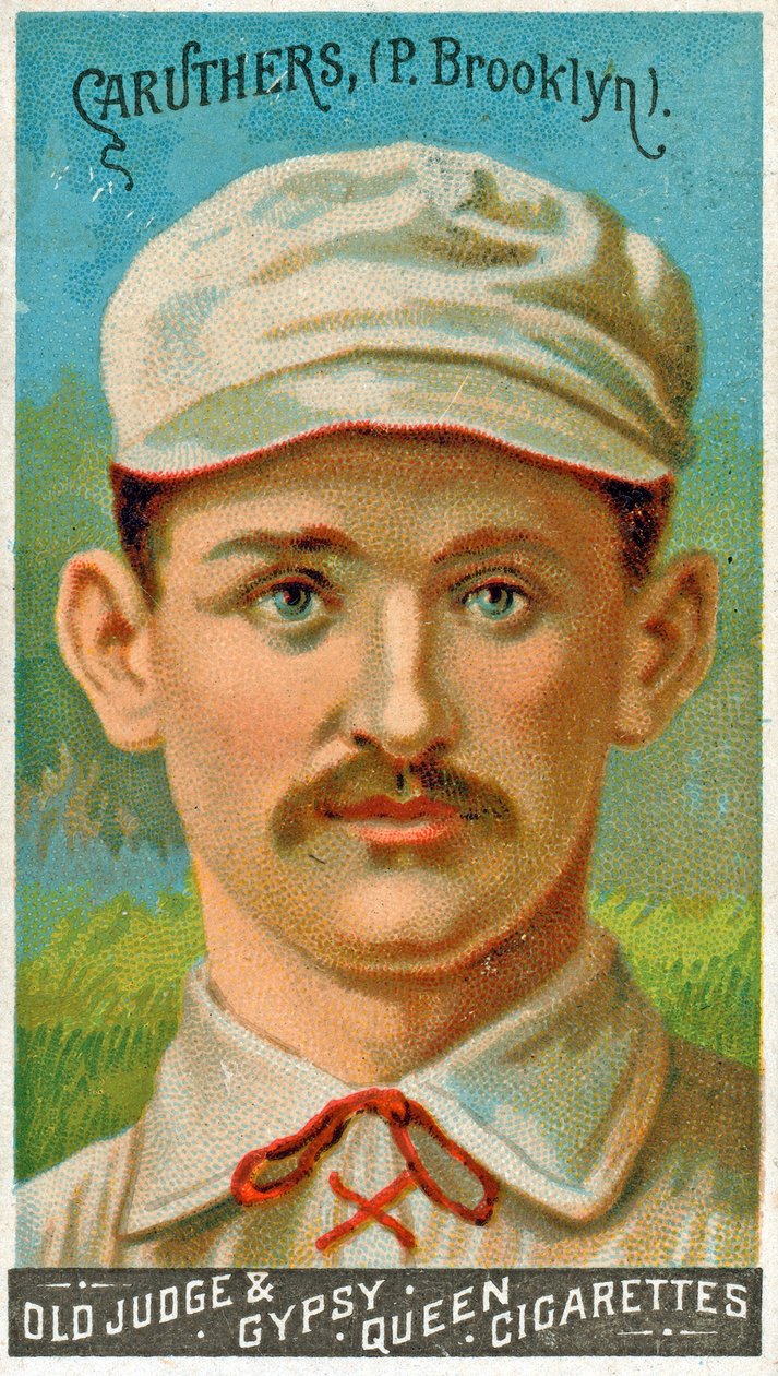 Porträtt av Bob Caruthers, Brooklyn Trolley-Dodgers, 1887 av American School