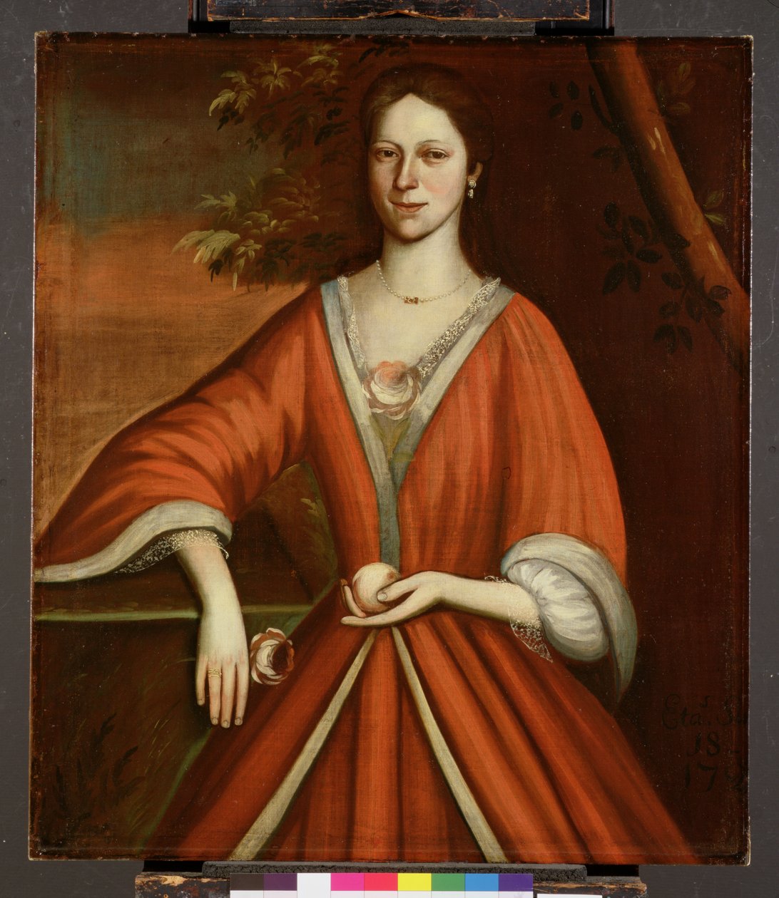 Porträtt av Lavinia van Vechten, ca 1720 av American School