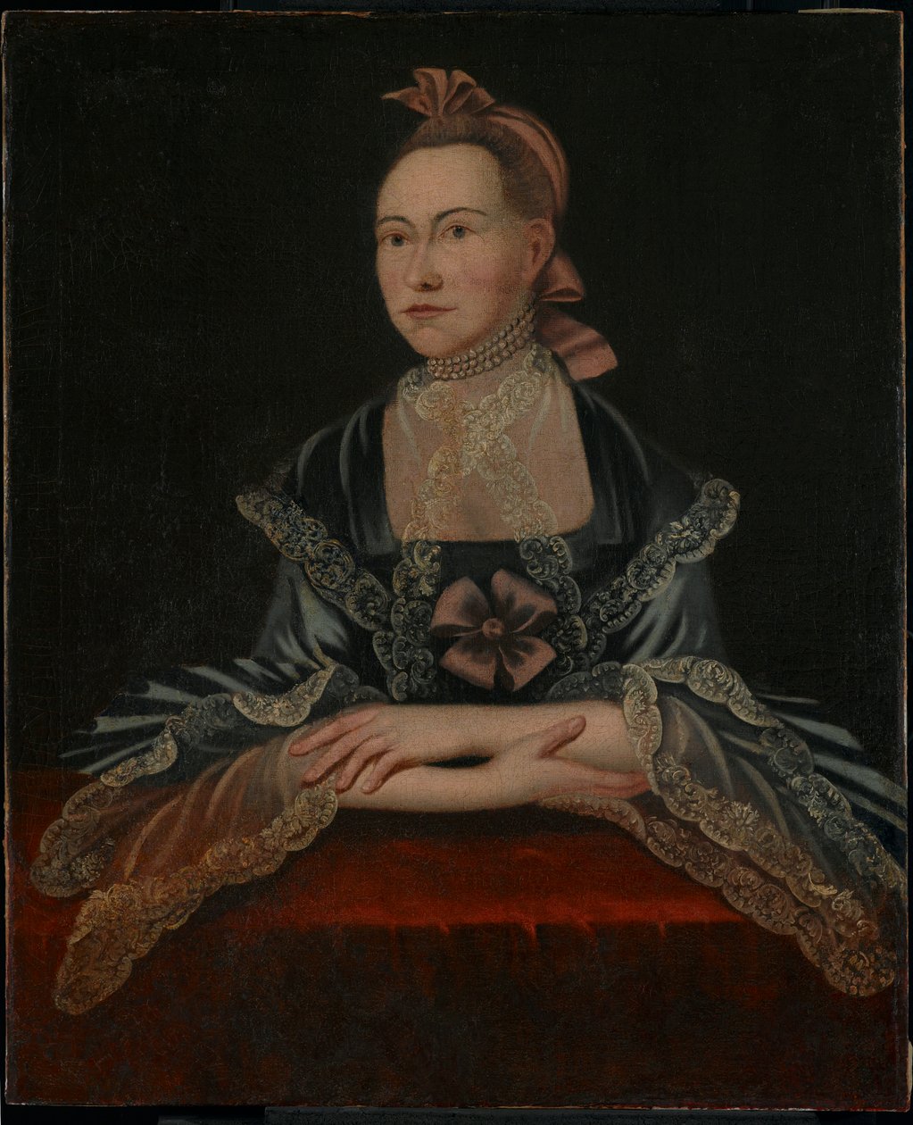 Porträtt av en kvinna, ca 1765 av American School