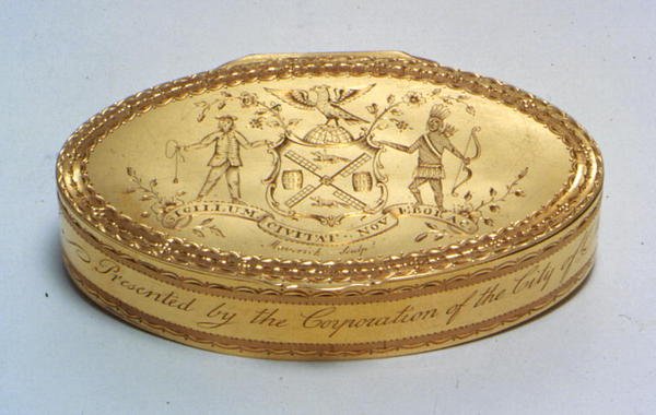 Presentationslåda, från New York City, ca 1779 (guld) av American School