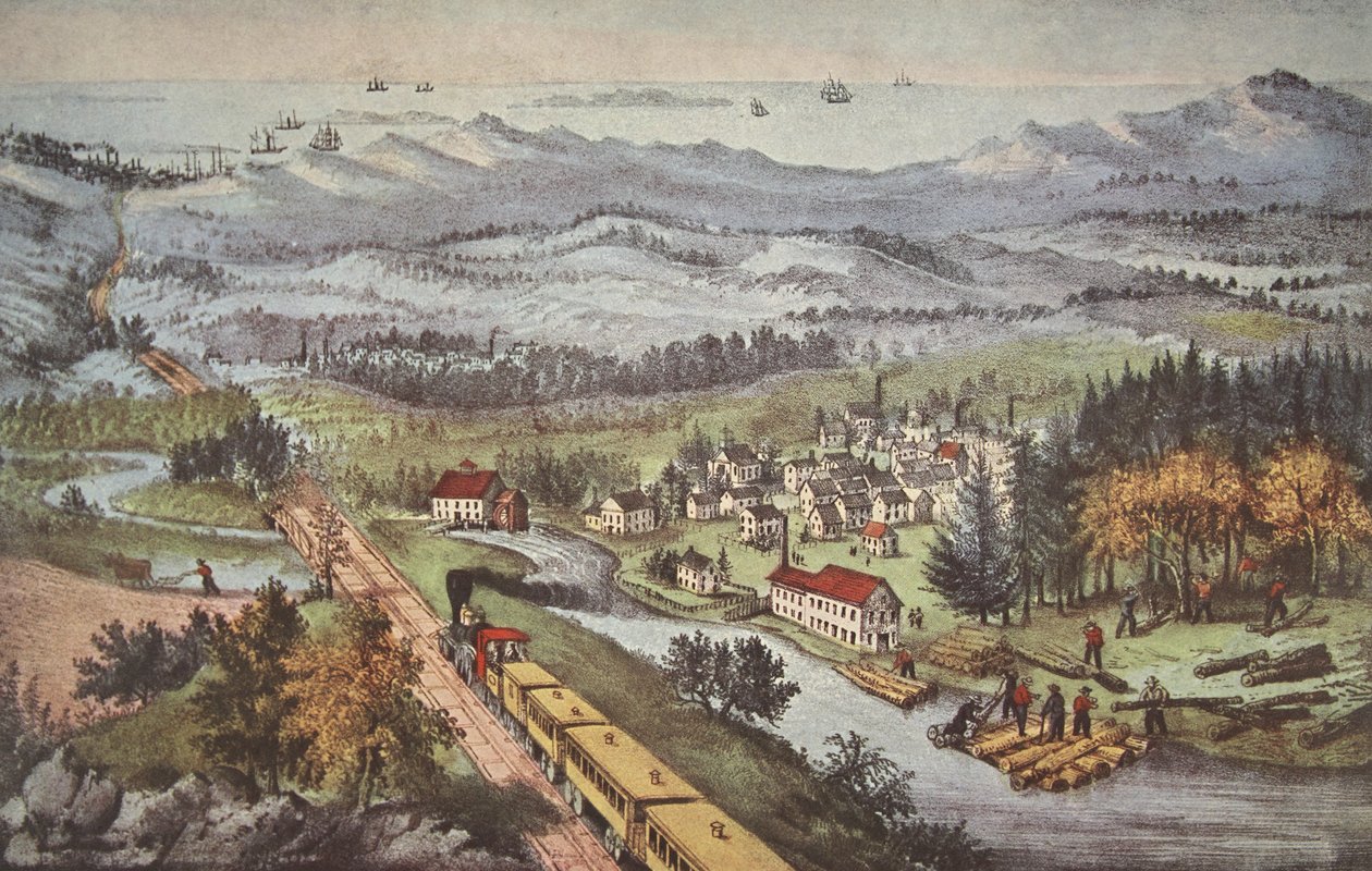 Railroad Through to the Pacific, pub. 1870, Currier & Ives av American School