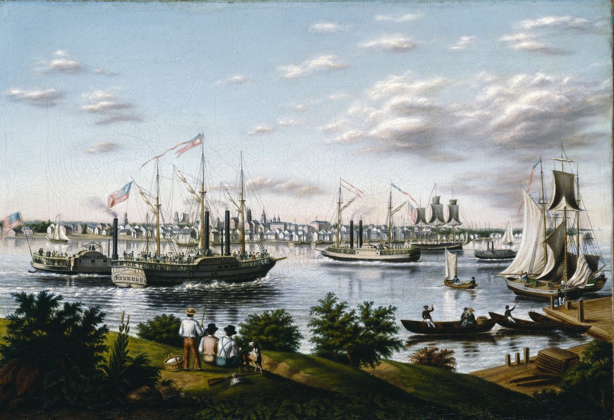 Utsikt över Detroit 1836, 1836-37 av American School