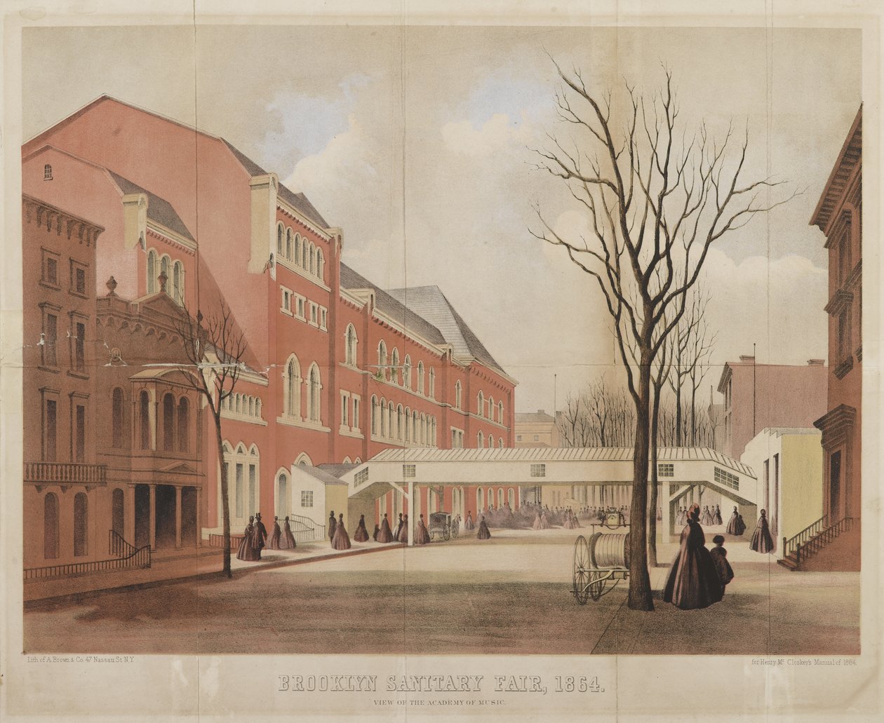 Utsikt över Musikakademin, Brooklyn Sanitary Fair, 1864 av American School