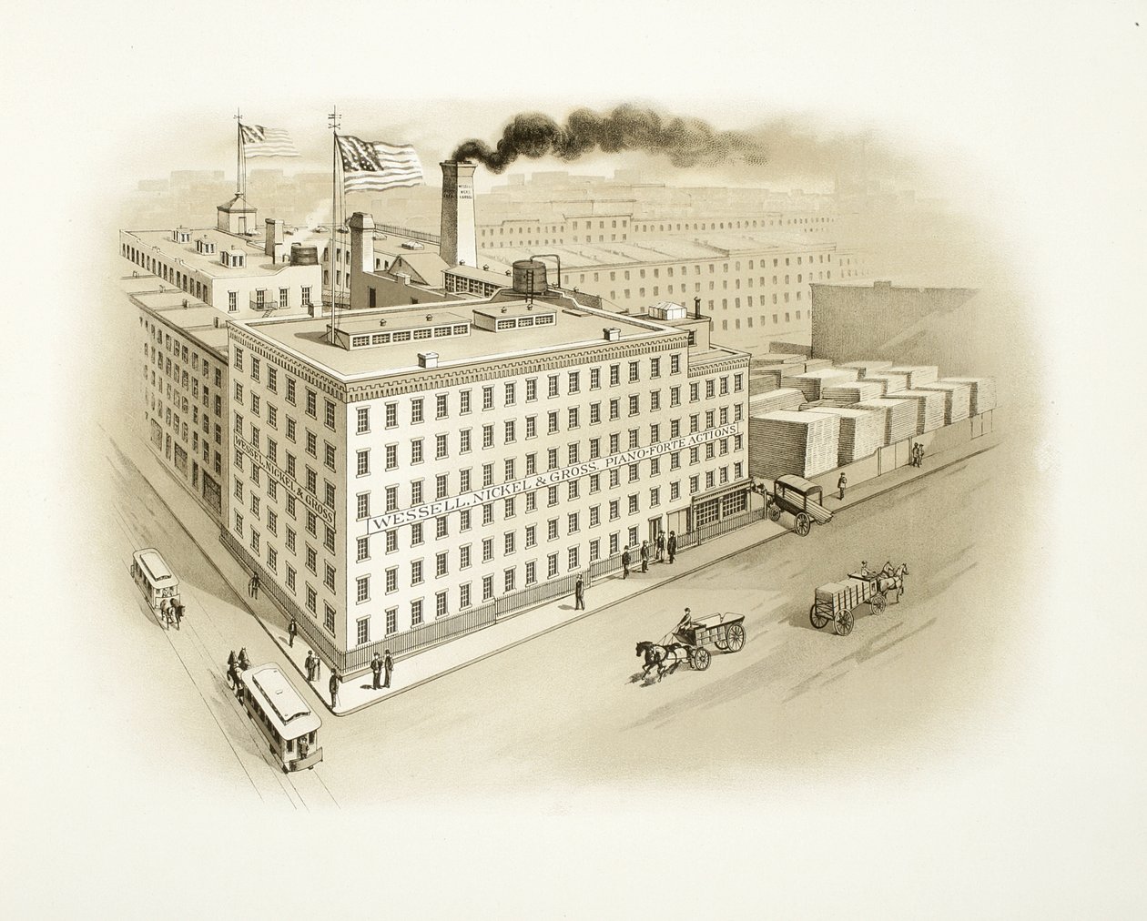 Wessell, Nickel & Gross Building, 1893 (tryckt katalogillustration) av American School