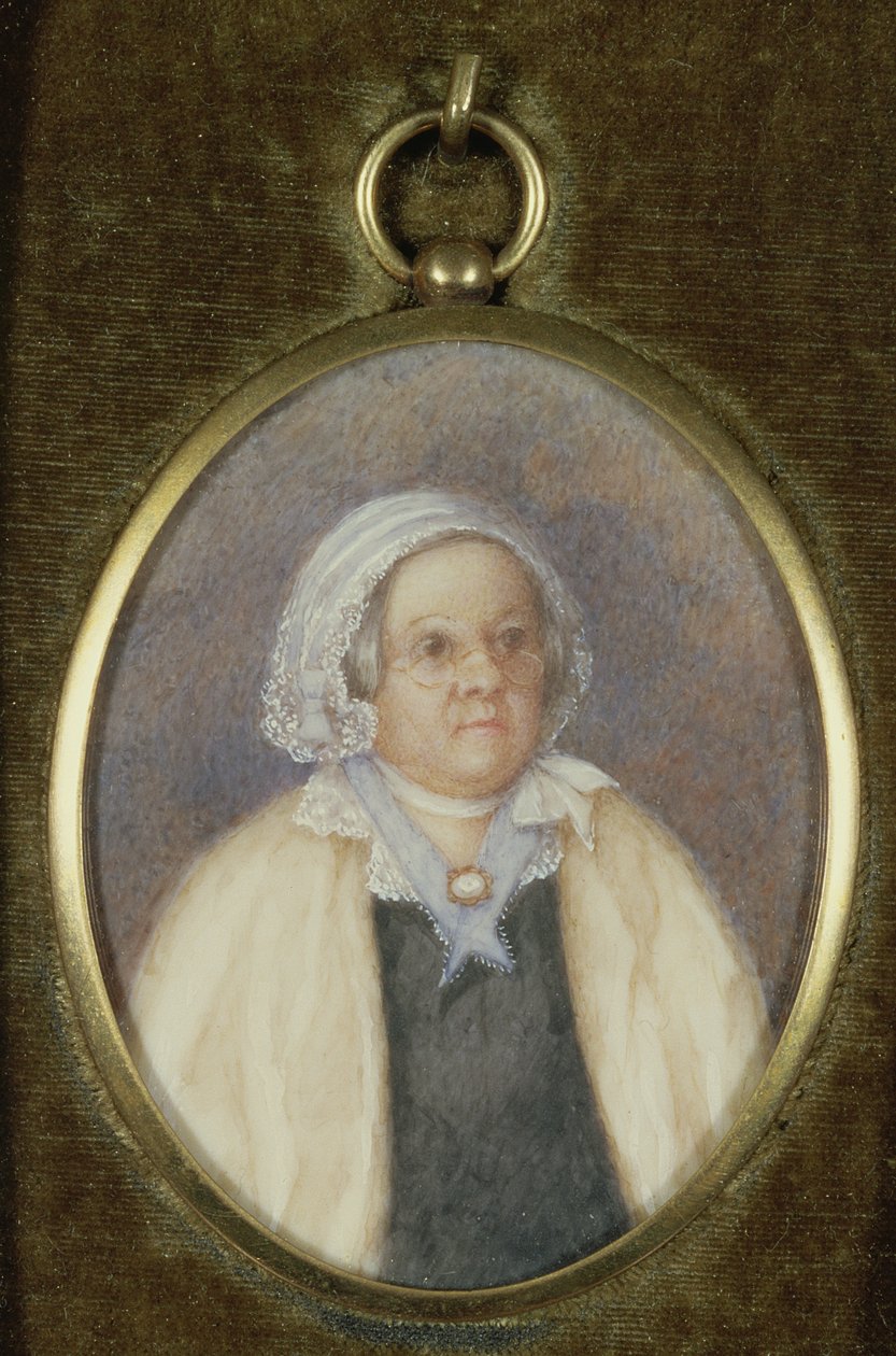Ovalt porträtt av fru Mary Reibey (wc på elfenben) av Australian School