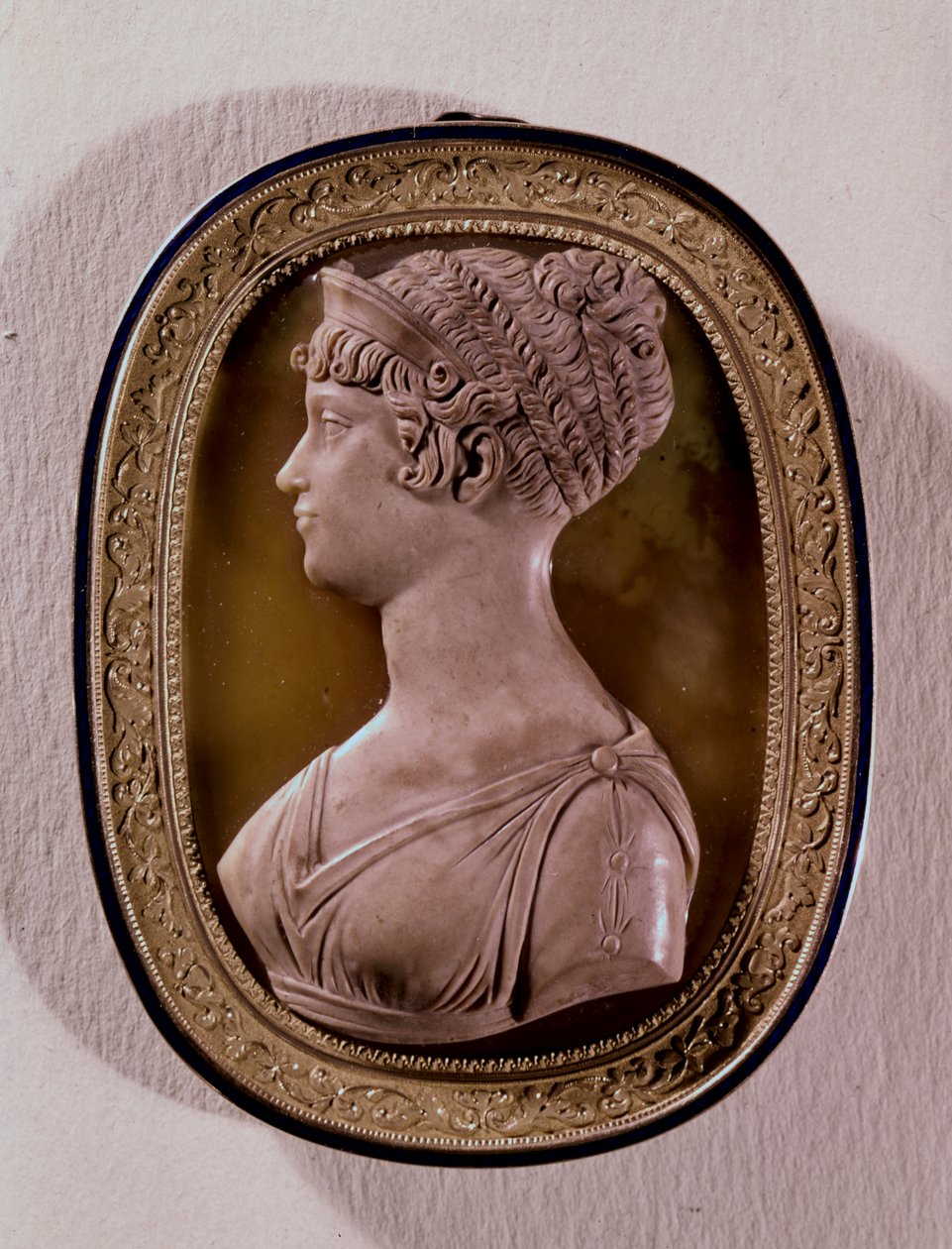 Cameo av Carolina Augusta, 4:e fru till Franz II (1768-1835) av Österrike (onyx) av Austrian School