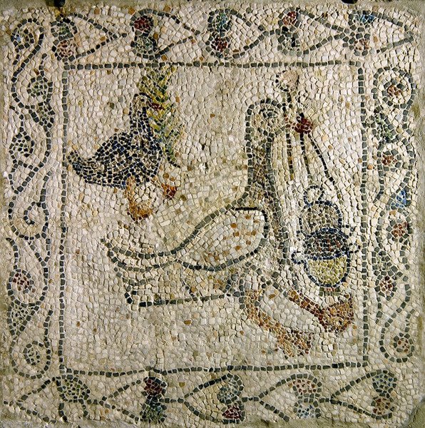 Gåsen med det törbara, 1213 (mosaik) av Byzantine