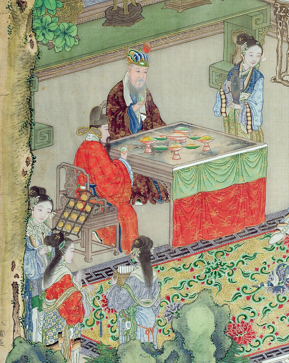 En kinesisk mandarin som underhålls (färg på siden) (detalj av 176863) av Chinese School
