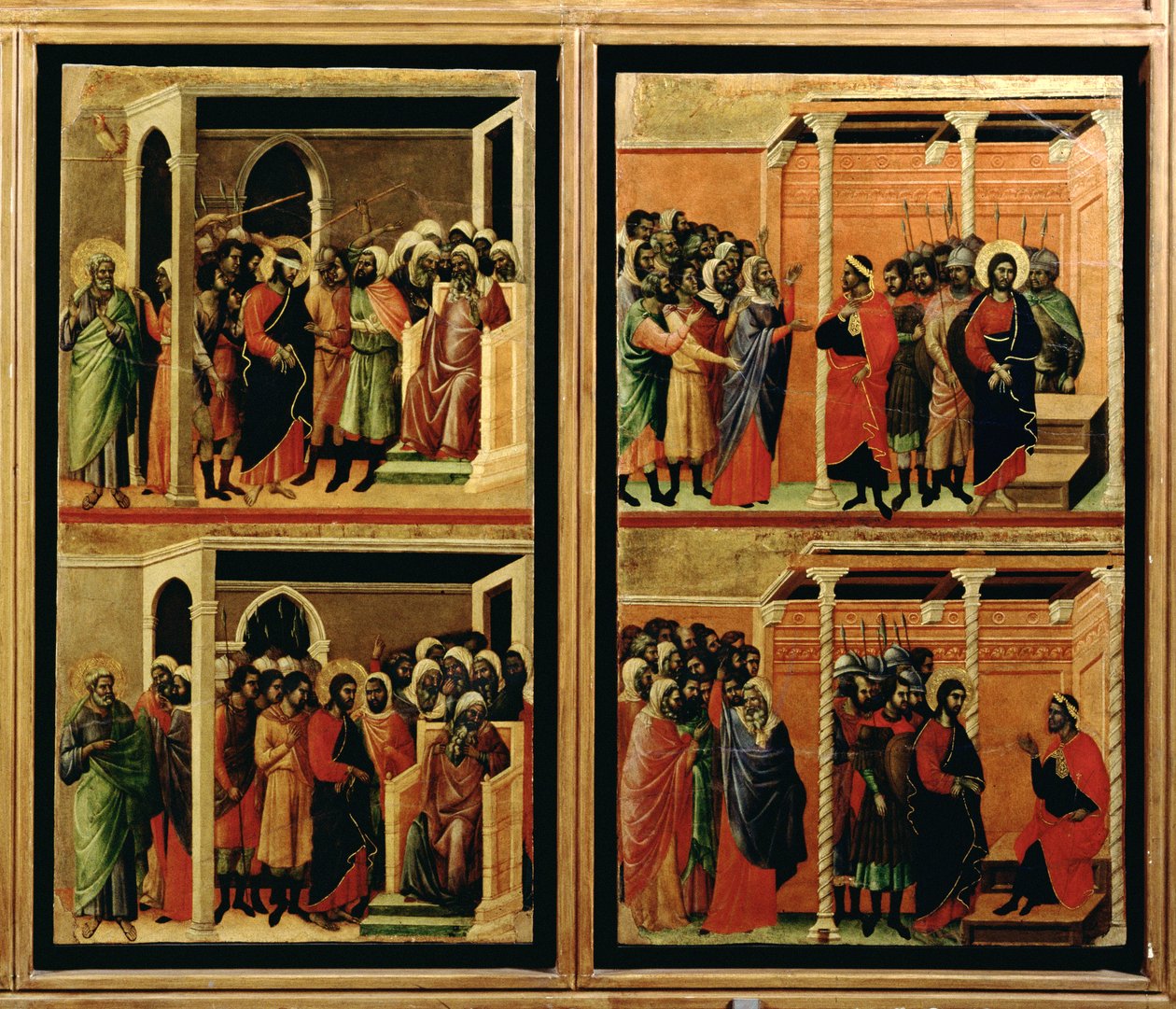 Maesta: elva scener från passionen, 1308-11 (tempera på panel) (baksidan av 55438) (detalj av 235966) av Duccio di Buoninsegna