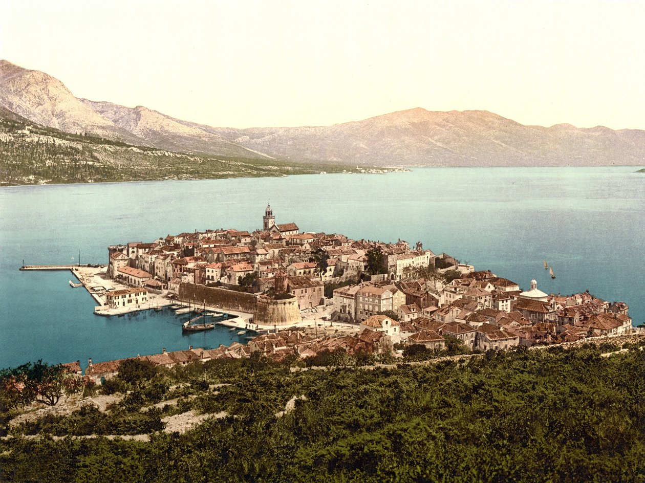 Korula, Kroatien, pub. c.1890 - 1900 (kromolitografi) av English Photographer