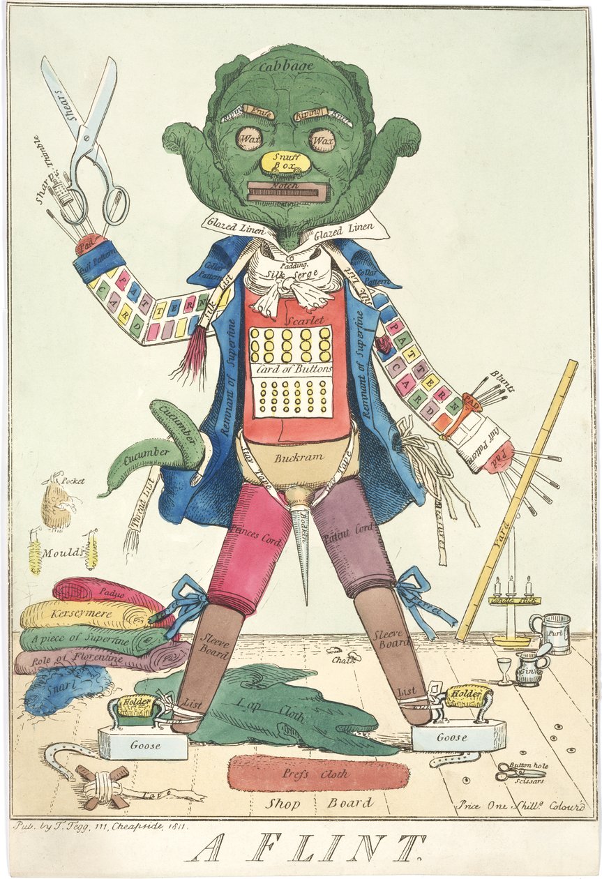 A Flint, 1811 (handfärgad etsning) av English School