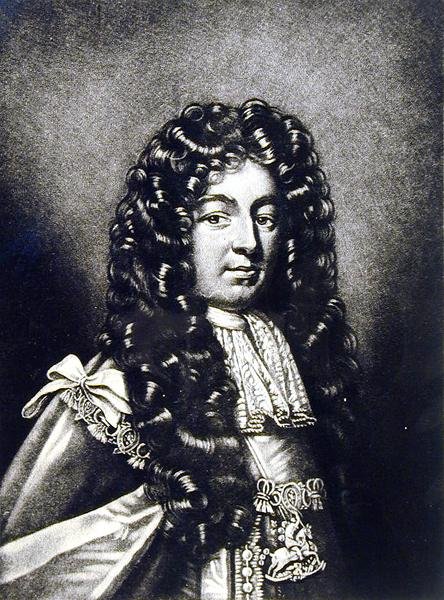 Charles Seymour (1662-1748) hertig av Somerset, illustration från Portraits of Characters Illustrious in British History, graverad av Robert Dunkarton (1744-c.1817) (mezzotint) av English School