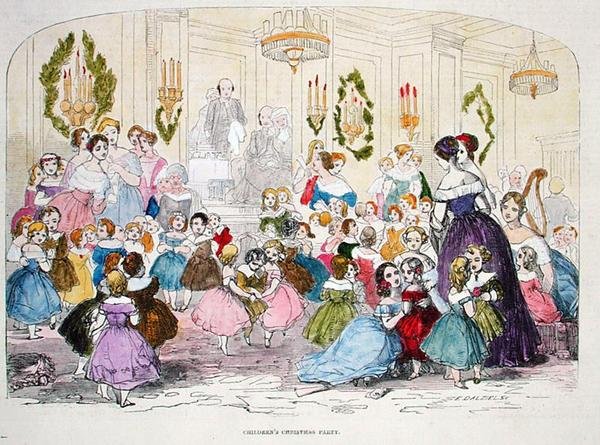 Barnens julfest, graverad av Edward Dalziel (1849-1888) från Illustrated London News, 1847 av English School