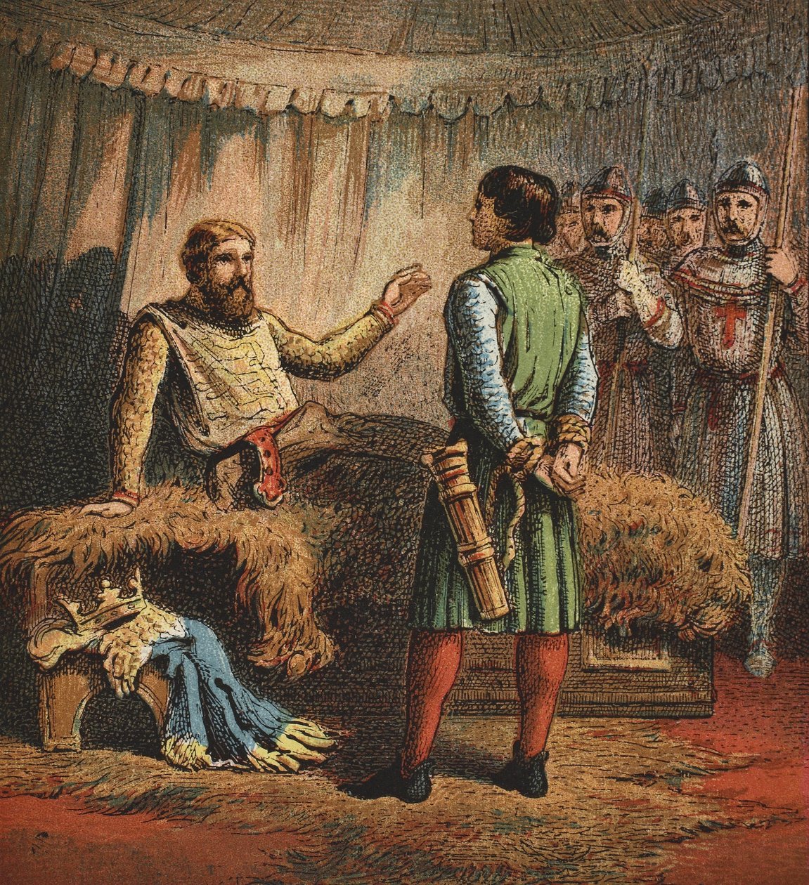 Richard den förstas död, pub. 1890 av English School