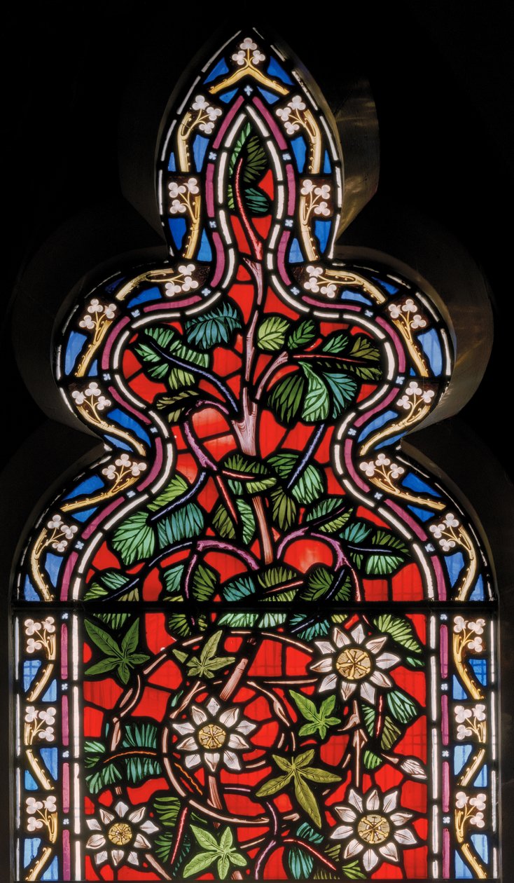 Blommigt fönster med dadelpalm, 1864 av English School