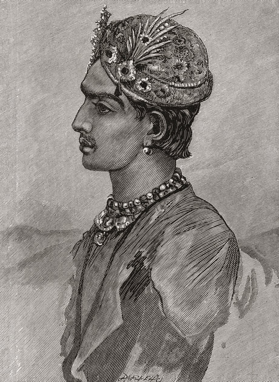 Maharaja Mangal Singh Prabhakar, från Magazine of Art, publicerad 1878 av English School