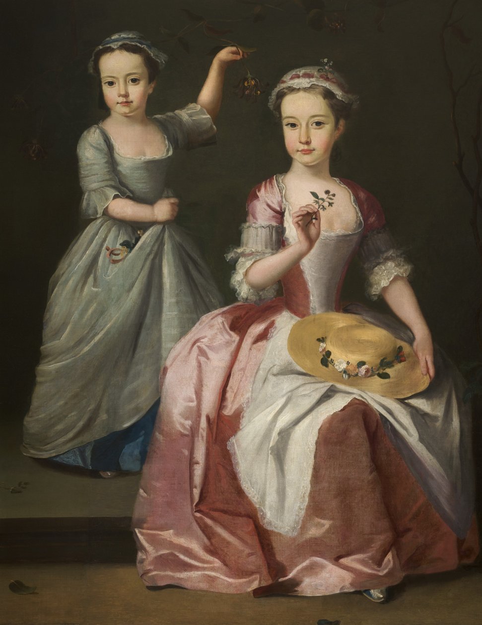 Meriel Legh och Dorothea Byrne, ca 1750 av English School