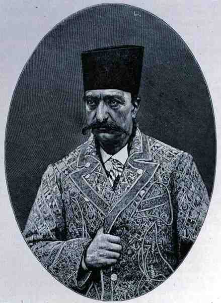 Naser od-Din (1831-96) den bortgångne Shah av Persien av turkiskt blod, från The History of Mankind, Vol.III, av Prof. Friedrich Ratzel, 1898 av English School