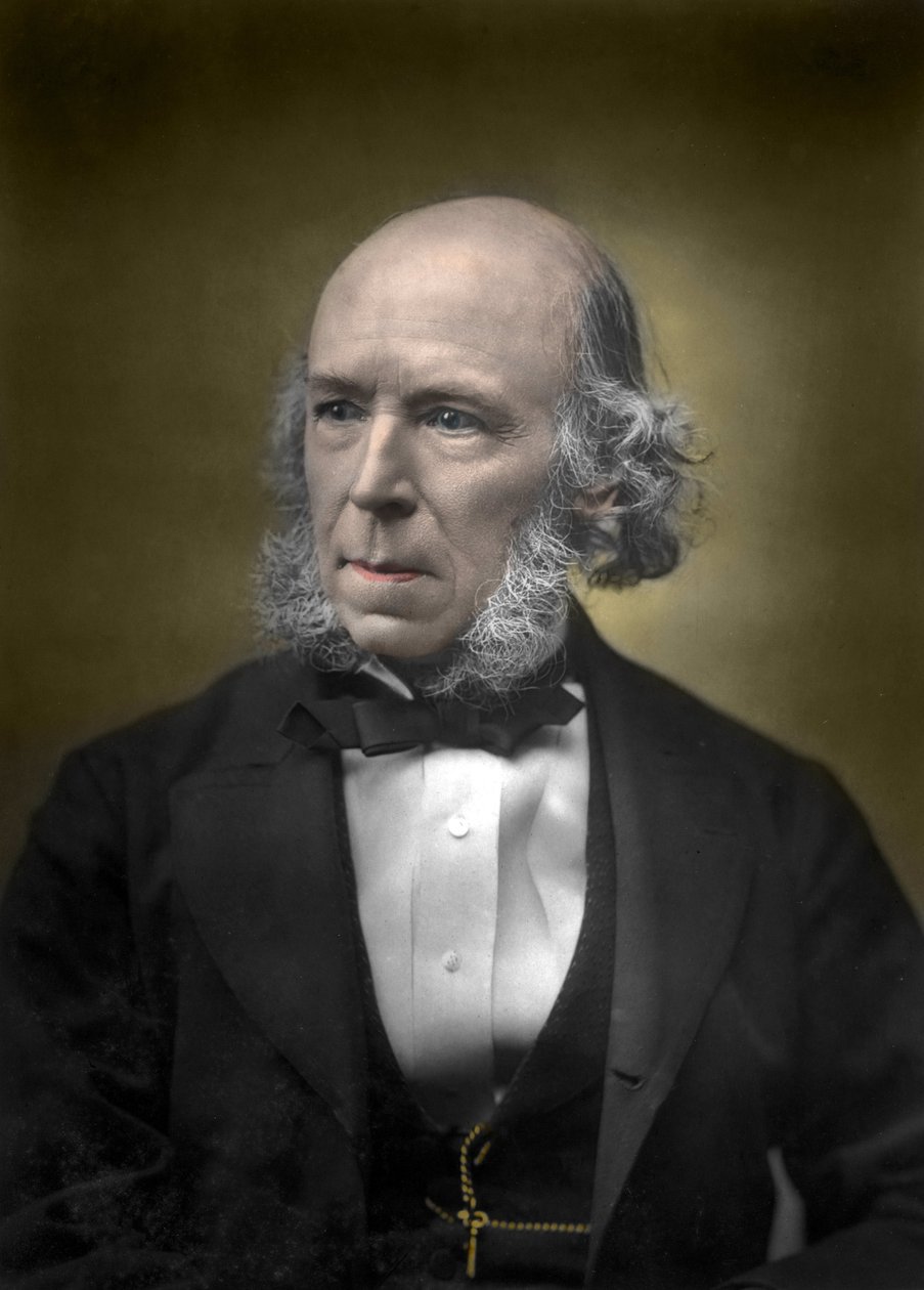 Porträtt av Herbert Spencer av English School