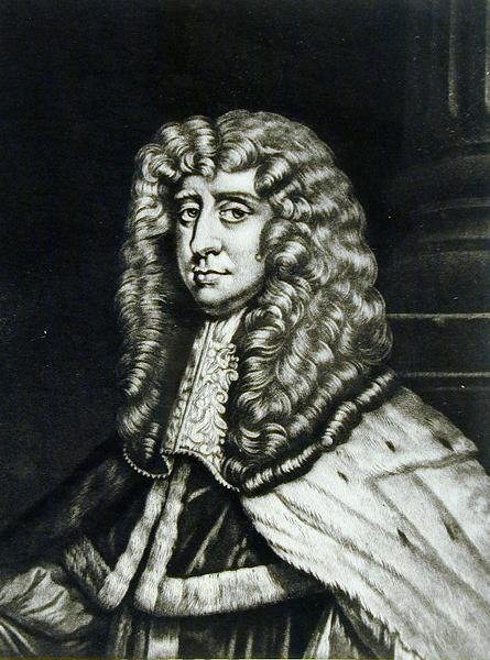 Porträtt av Robert Bruce, Earl of Ailesbury (d.1685) graverad av Richard Earlom (1743-1822) och Charles Turner (c.1773-1857) från Illustrious Characters in British History (mezzotint) av English School