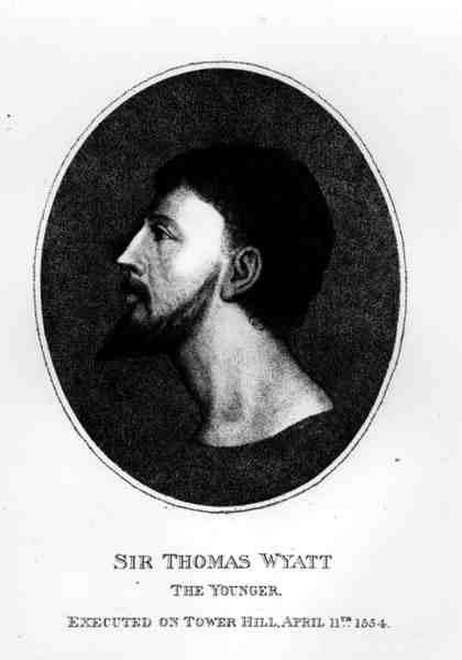 Porträtt av Sir Thomas Wyatt den yngre (ca 1521-54) av English School
