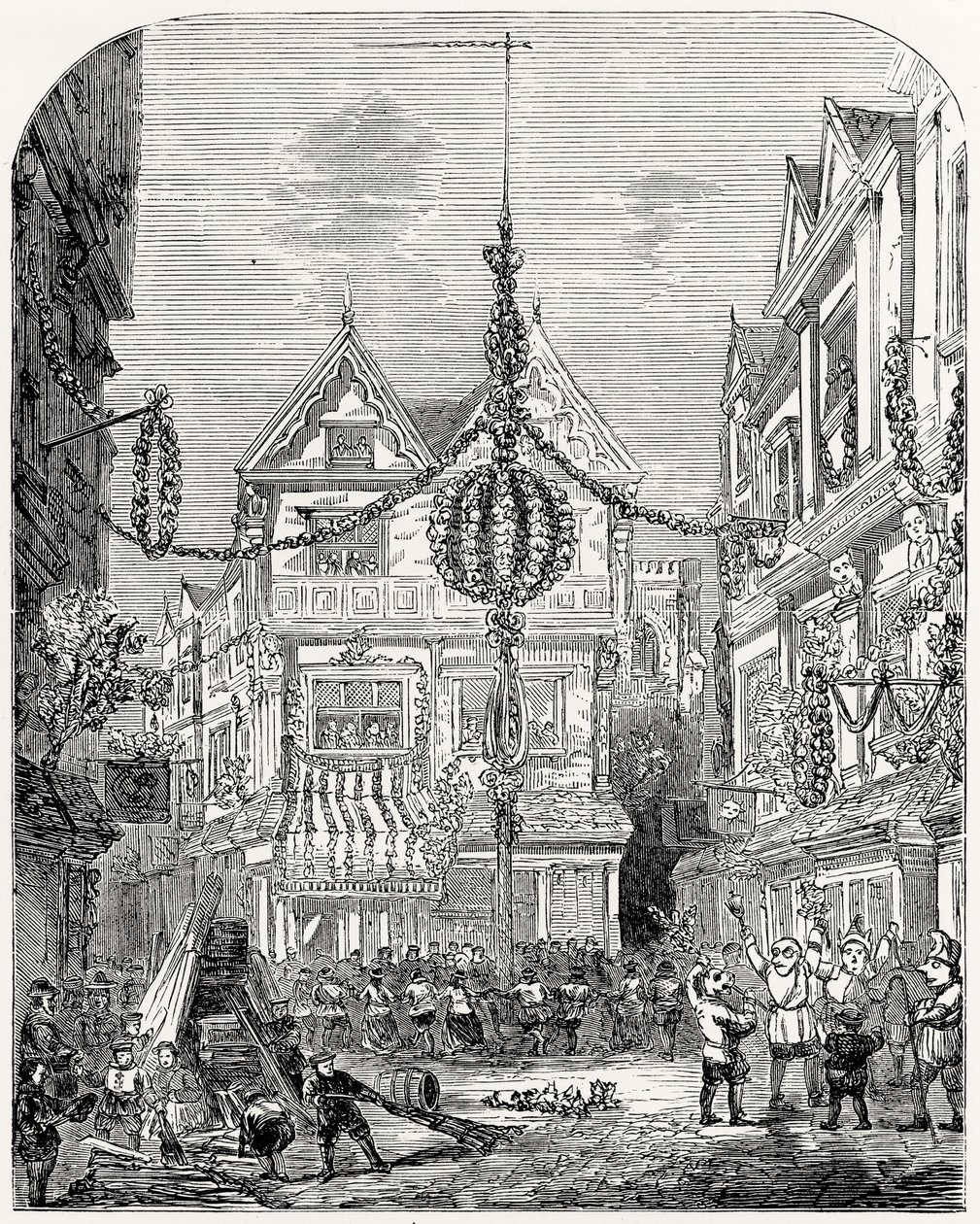 Jubel över återställandet av Karl II (1630-85) maj 1660 av English School
