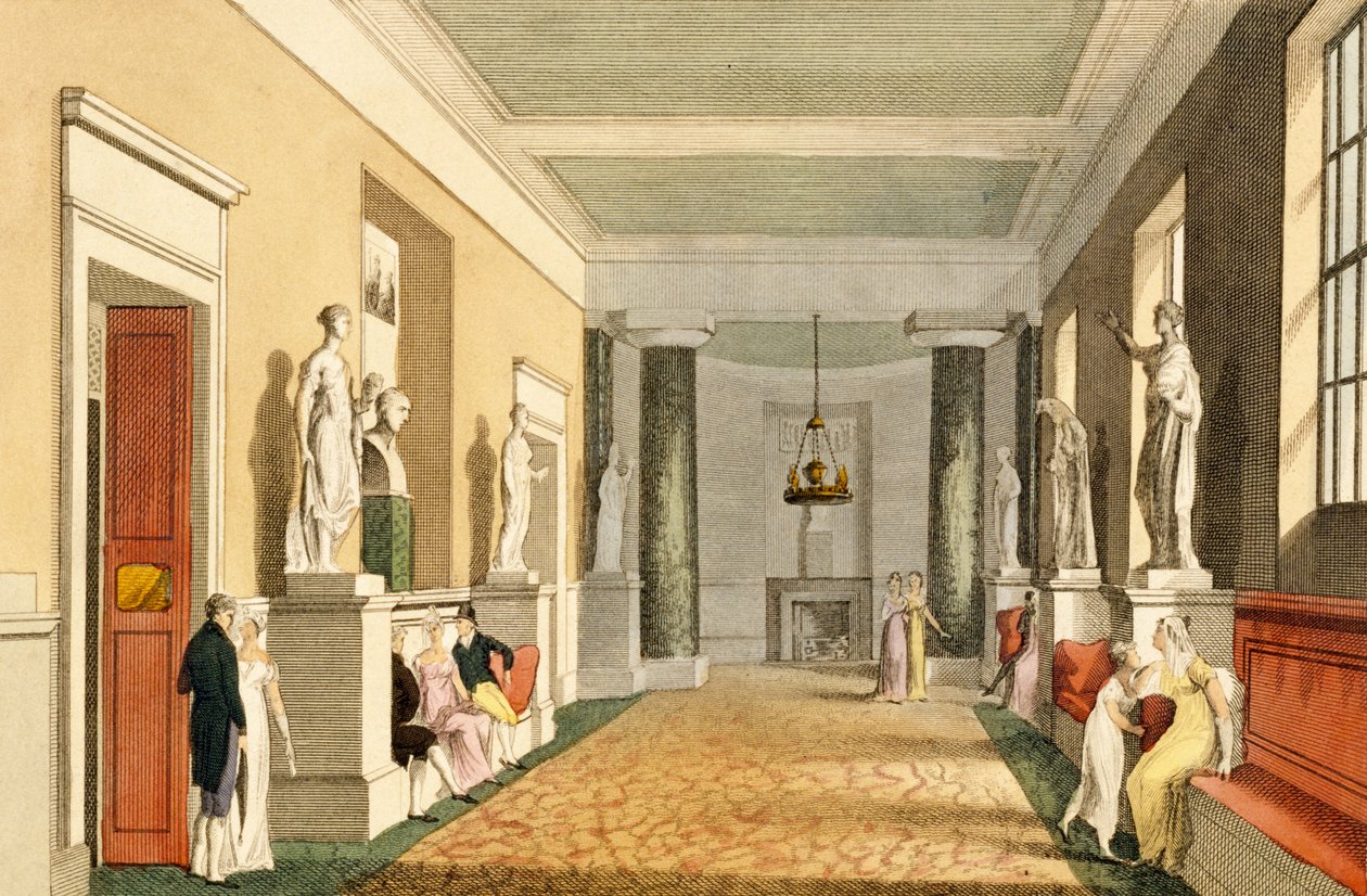 Saloon to the Private Boxes, Covent Garden Theatre, från Ackermanns Microcosm of London, 1810 (akvatint) av English School