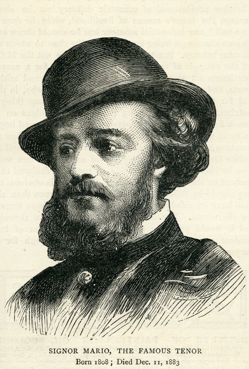 Signor Mario (1808-1883), Illustration for the Graphic, 22 december 1883 av English School