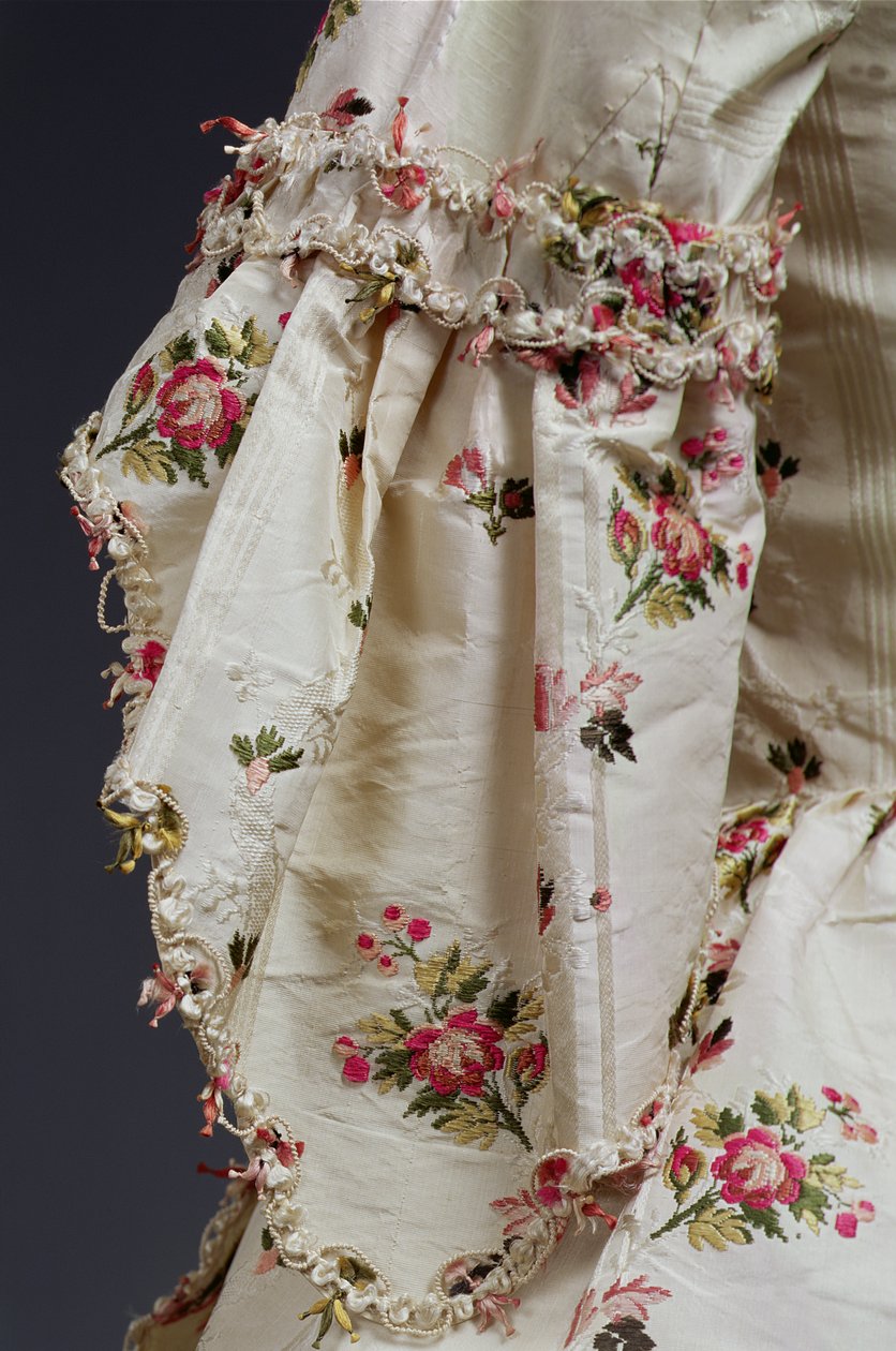Ärmdetalj från en damklänning, ca 1775-80 (silke) av English School