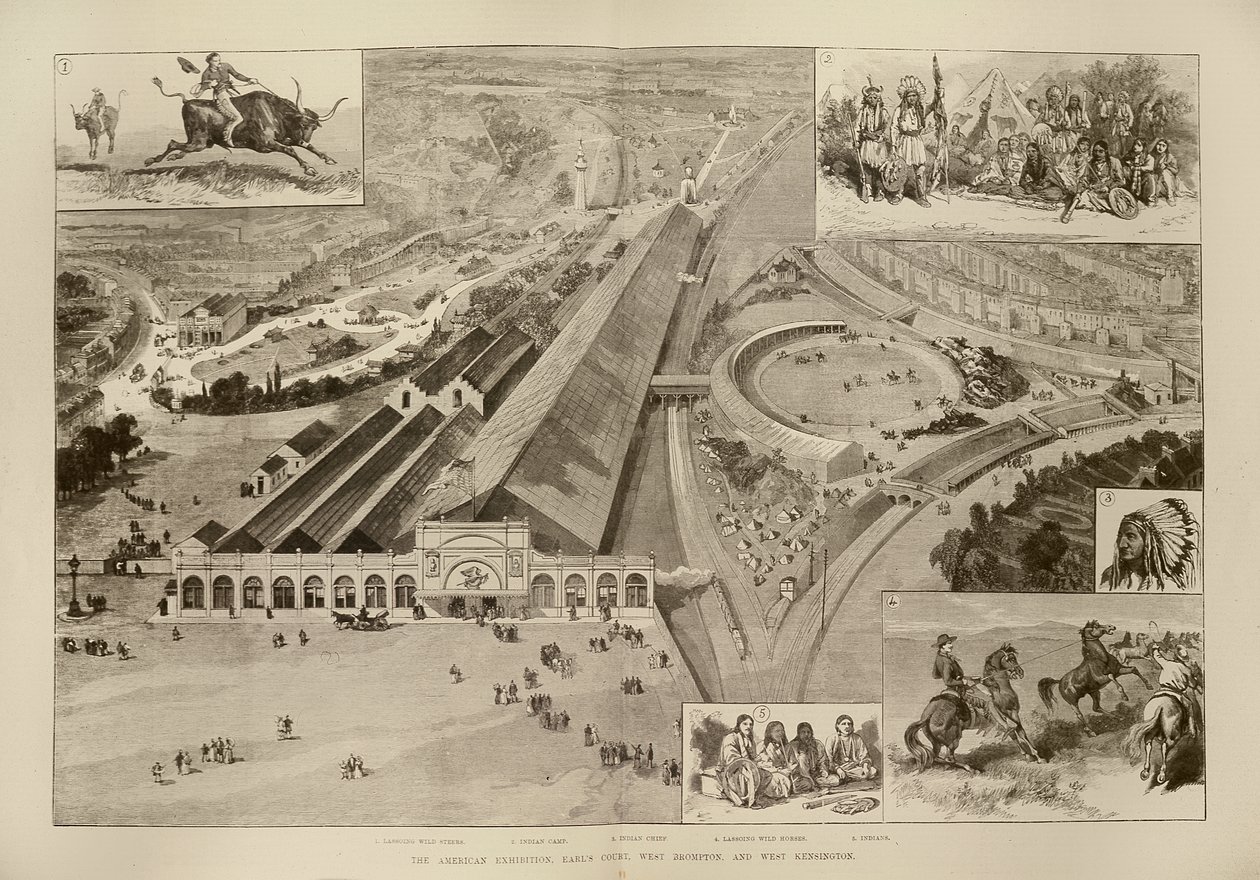 The American Exhibition, Earls Court, West Brompton och West Kensington, från The Illustrated London News, 16 april 1887 av English School