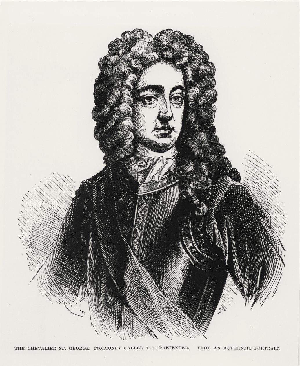 The Chevalier St. George, vanligen kallad The Pretender (1688-1766) av English School