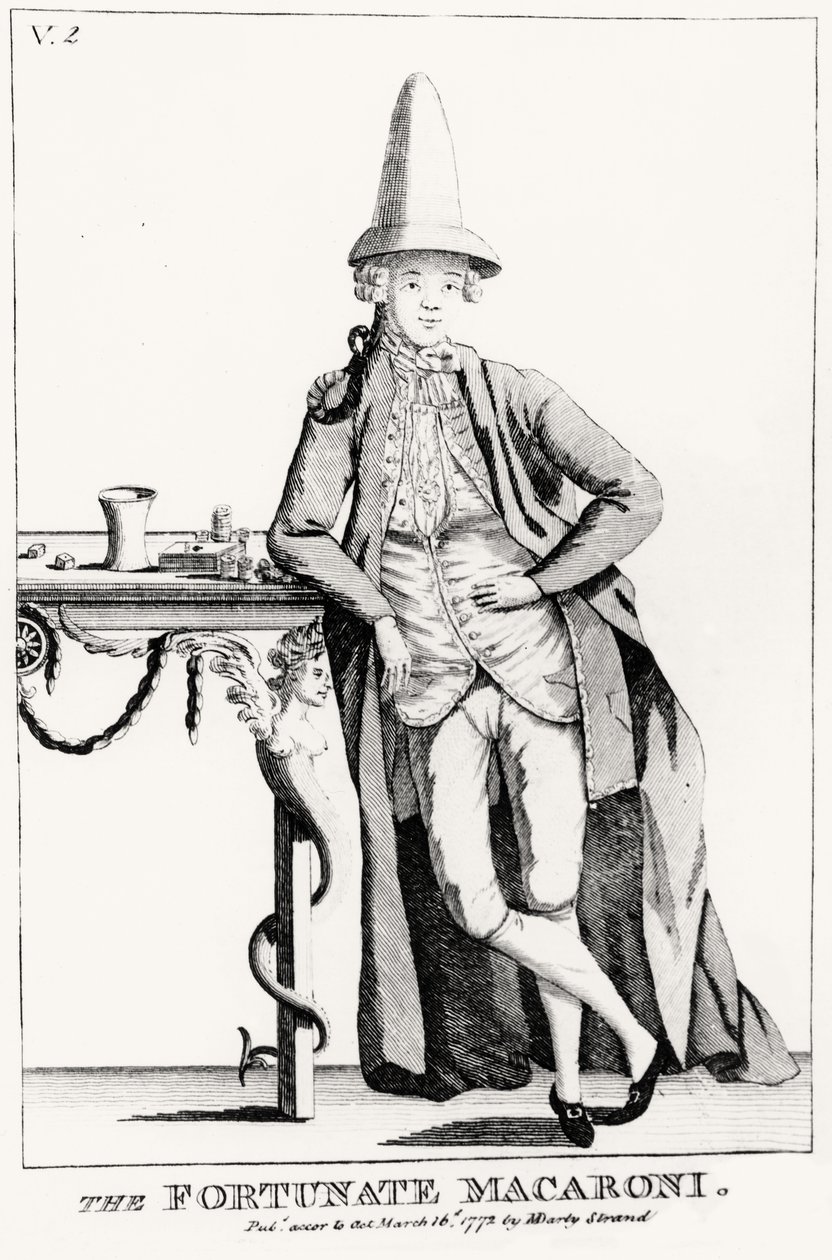 The Fortunate Macaroni, pub. av N. Dandy, 16 mars 1772 av English School