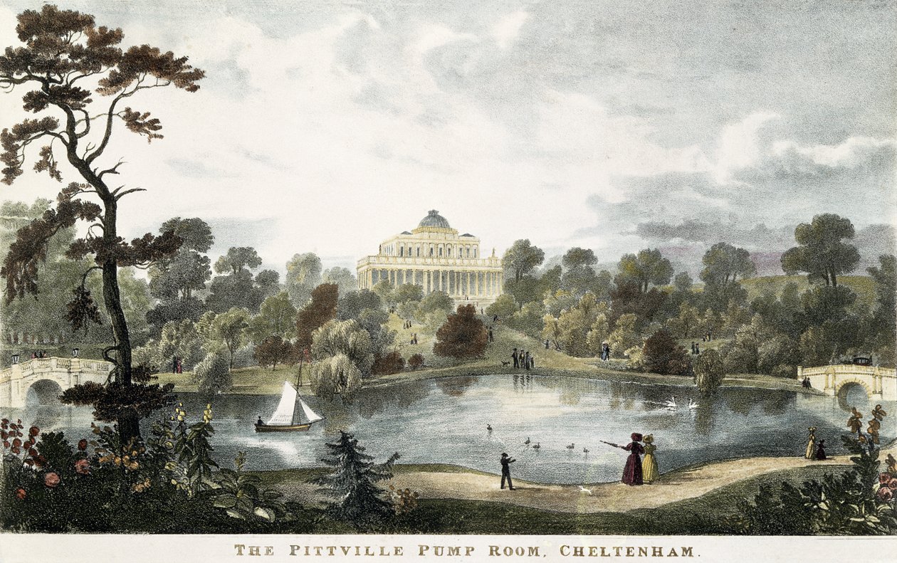 Pittville Pump Room, Cheltenham, ca 1835 av English School