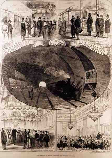 Prinsen av Wales öppnar Mersey-tunneln, från The Illustrated London News, 30 januari 1886 av English School