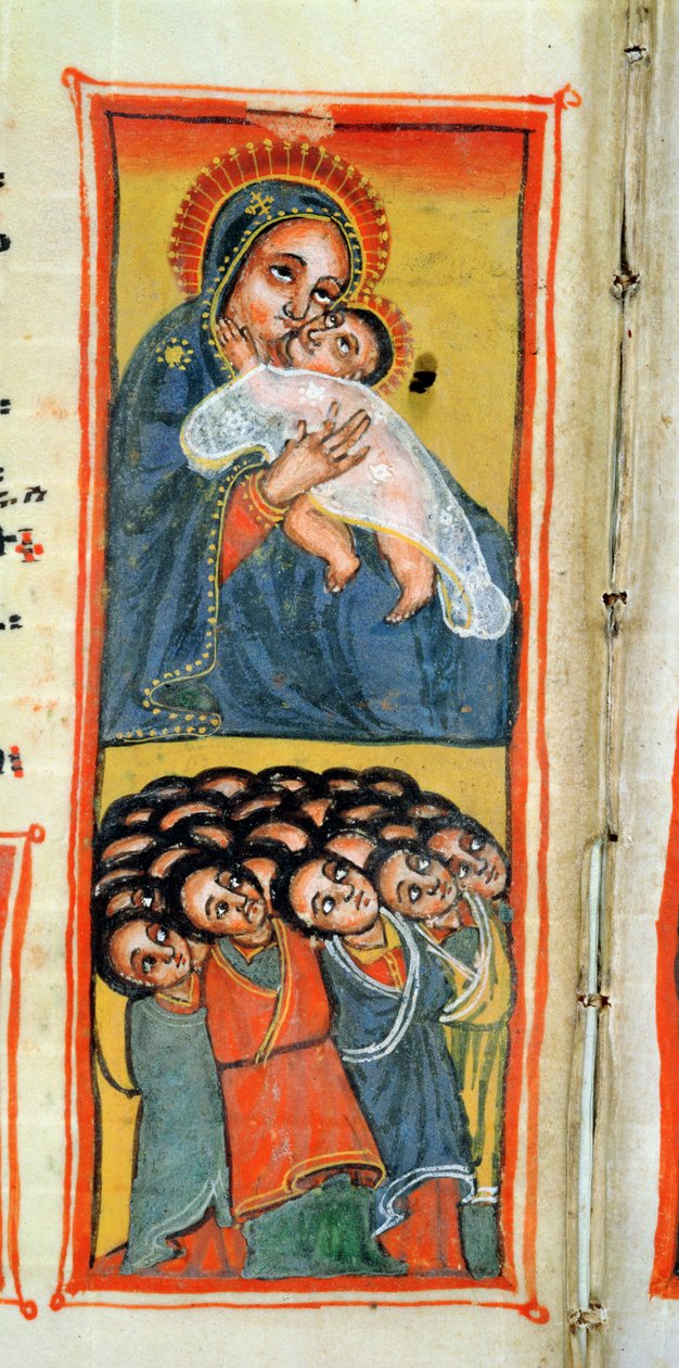 W.916 fol.12v Madonna och barn av Ethiopian School