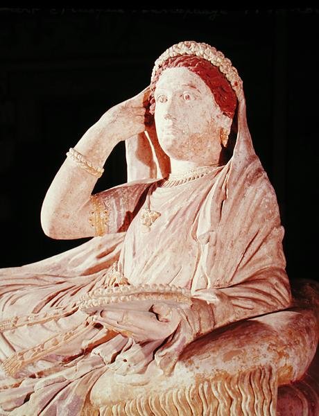 Sarkofagen av Larthia Seianti (terrakotta) (detalj) av Etruscan