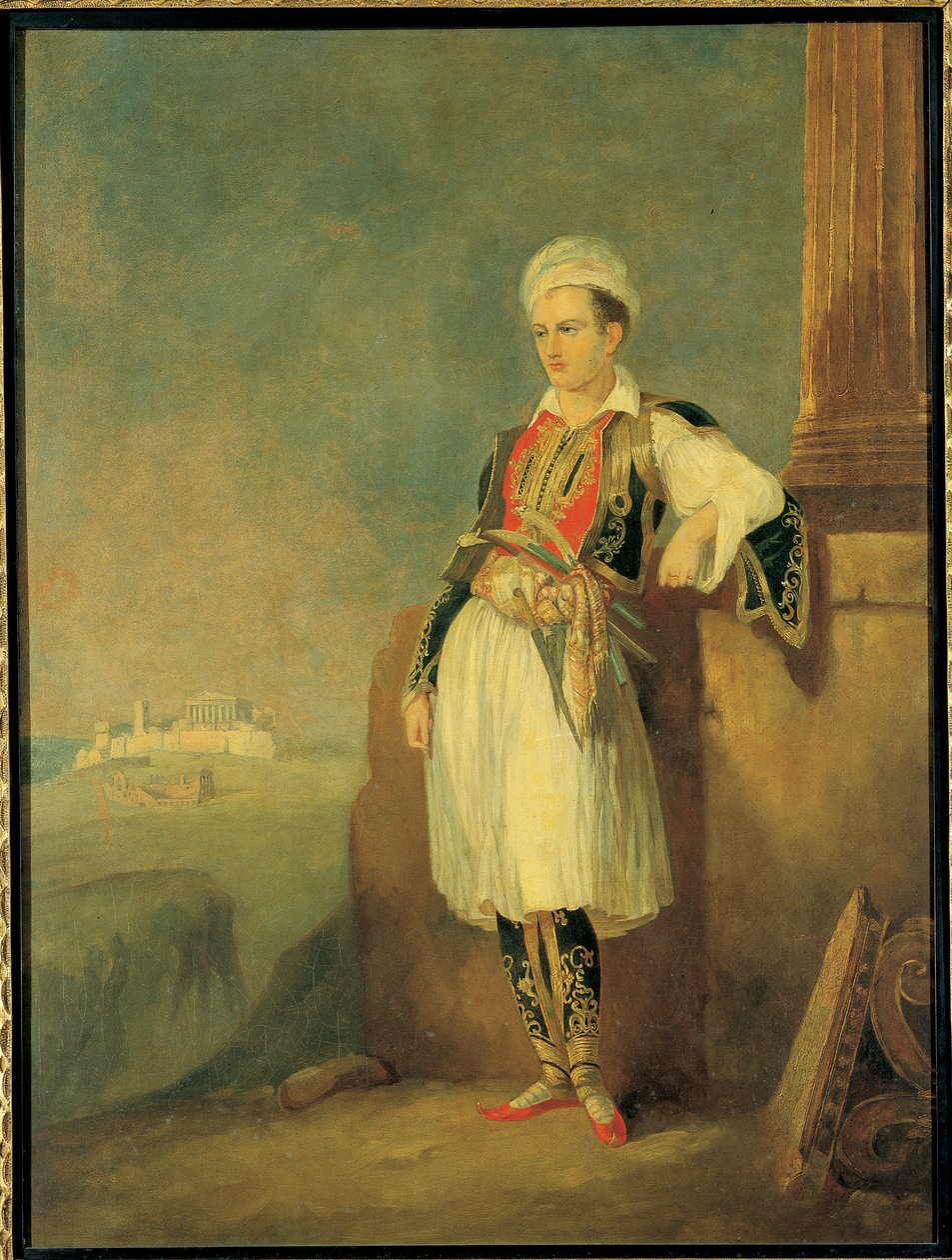 Porträtt av poeten Lord George Noel Byron, 1830 av European School