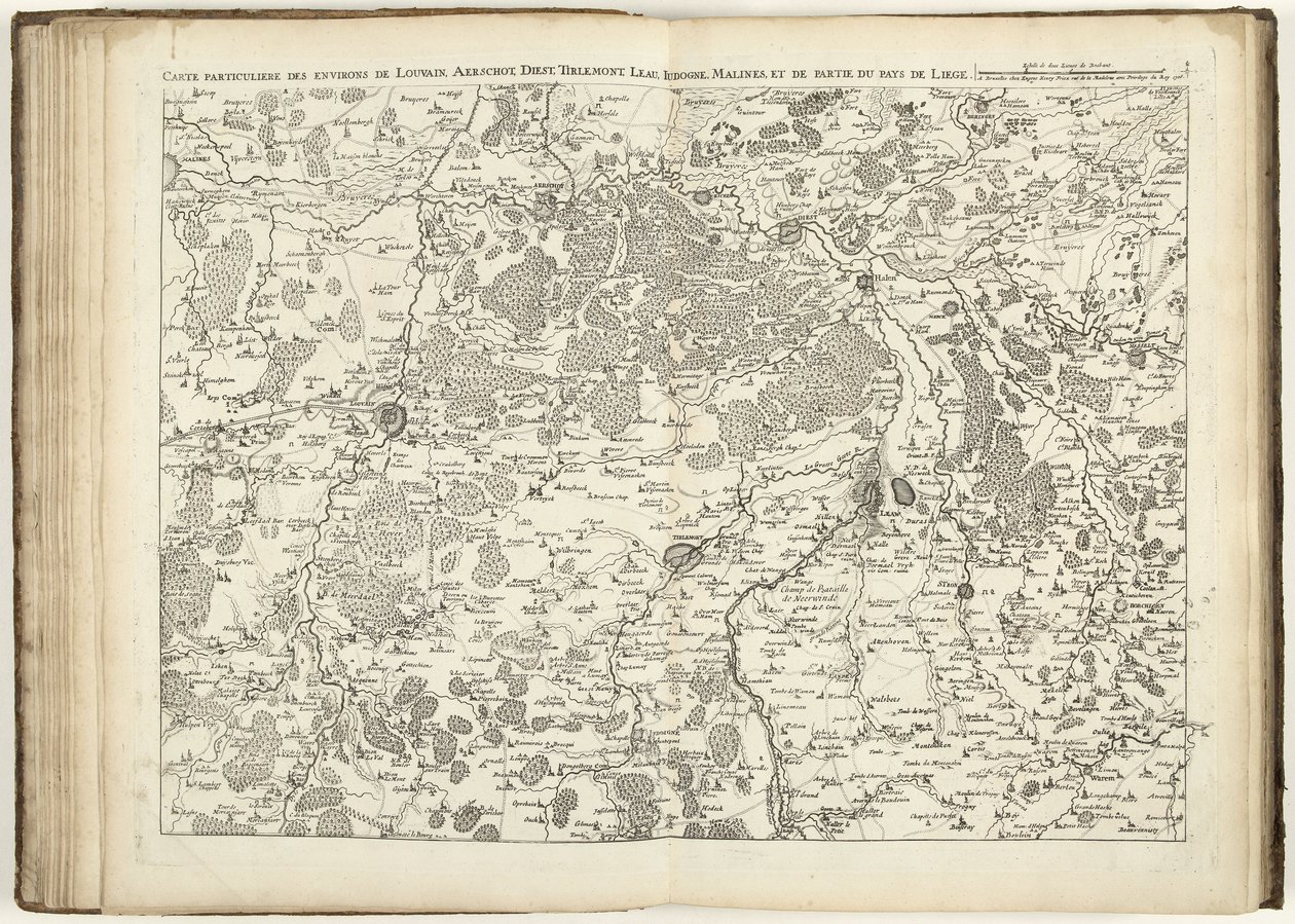 Karta över Brabant, 1706 av Flemish School