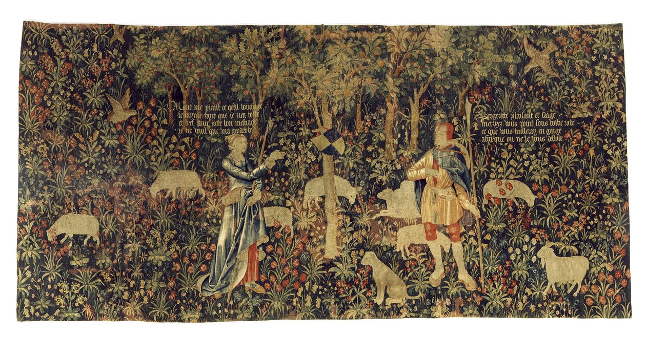 Herde och herdinna, ca 1530 (ull och siden) av Flemish School