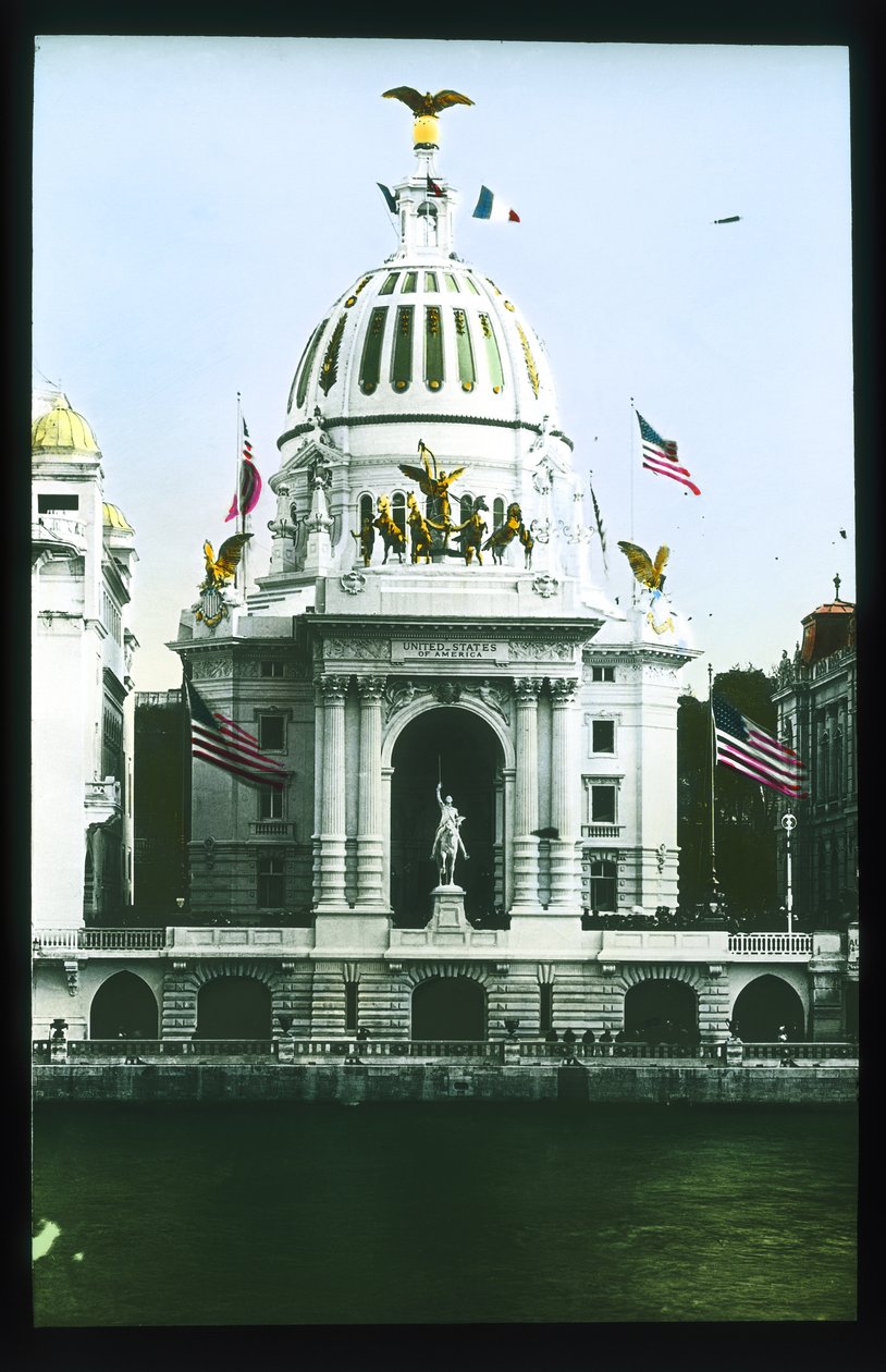 Parisutställning: United States Pavilion, Paris, Frankrike, 1900 (lanternbild) av French Photographer