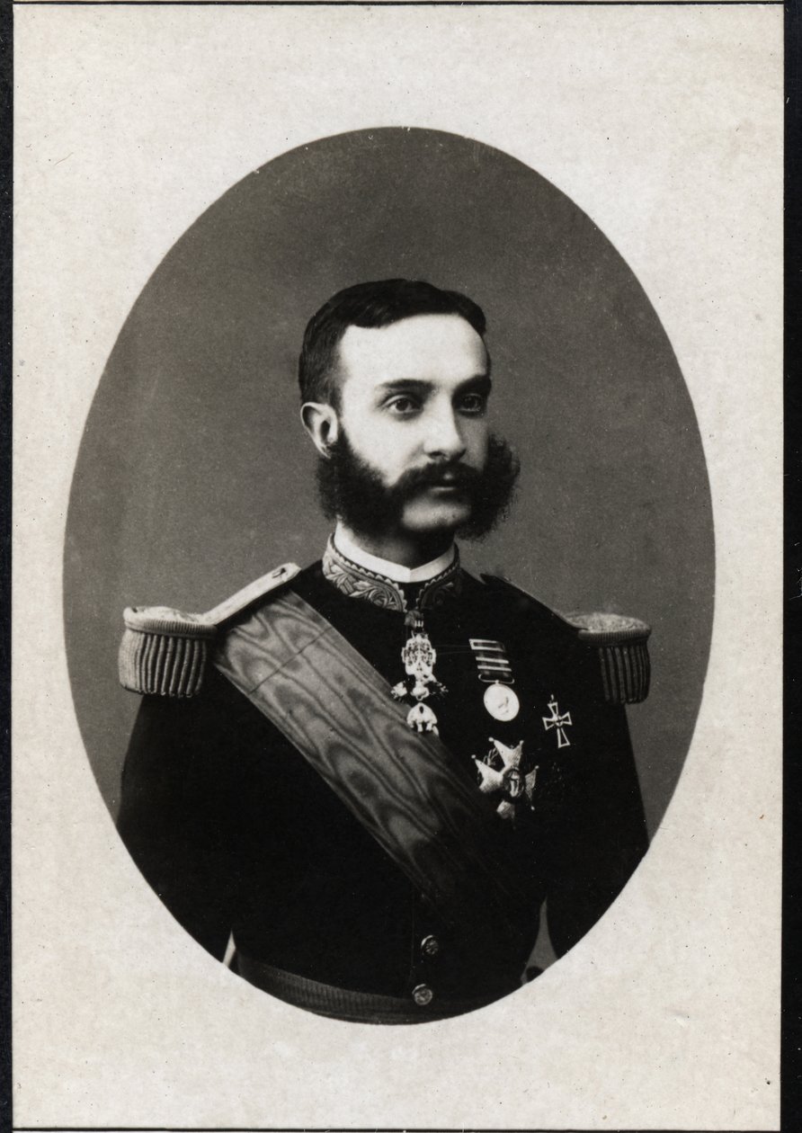 Porträtt av Alfonso XII av Spanien (1857-1885), kung av Spanien. av French Photographer