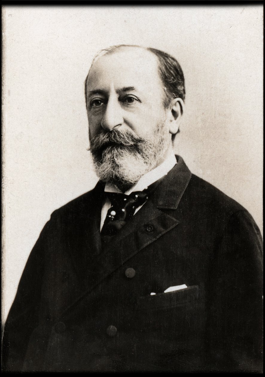 Porträtt av Camille Saint Saens (1835-1921), fransk kompositör, organist, dirigent och pianist. av French Photographer