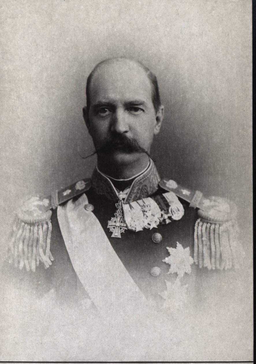 Porträtt av George I av Grekland (1845-1913), kung av Grekland. av French Photographer