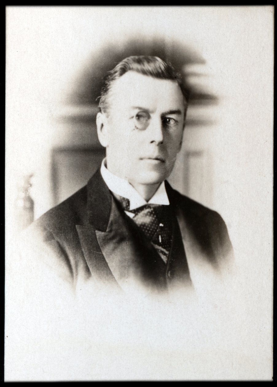 Porträtt av Lord Joseph Chamberlain (1836-1914), brittisk affärsman, politiker och statsman. av French Photographer