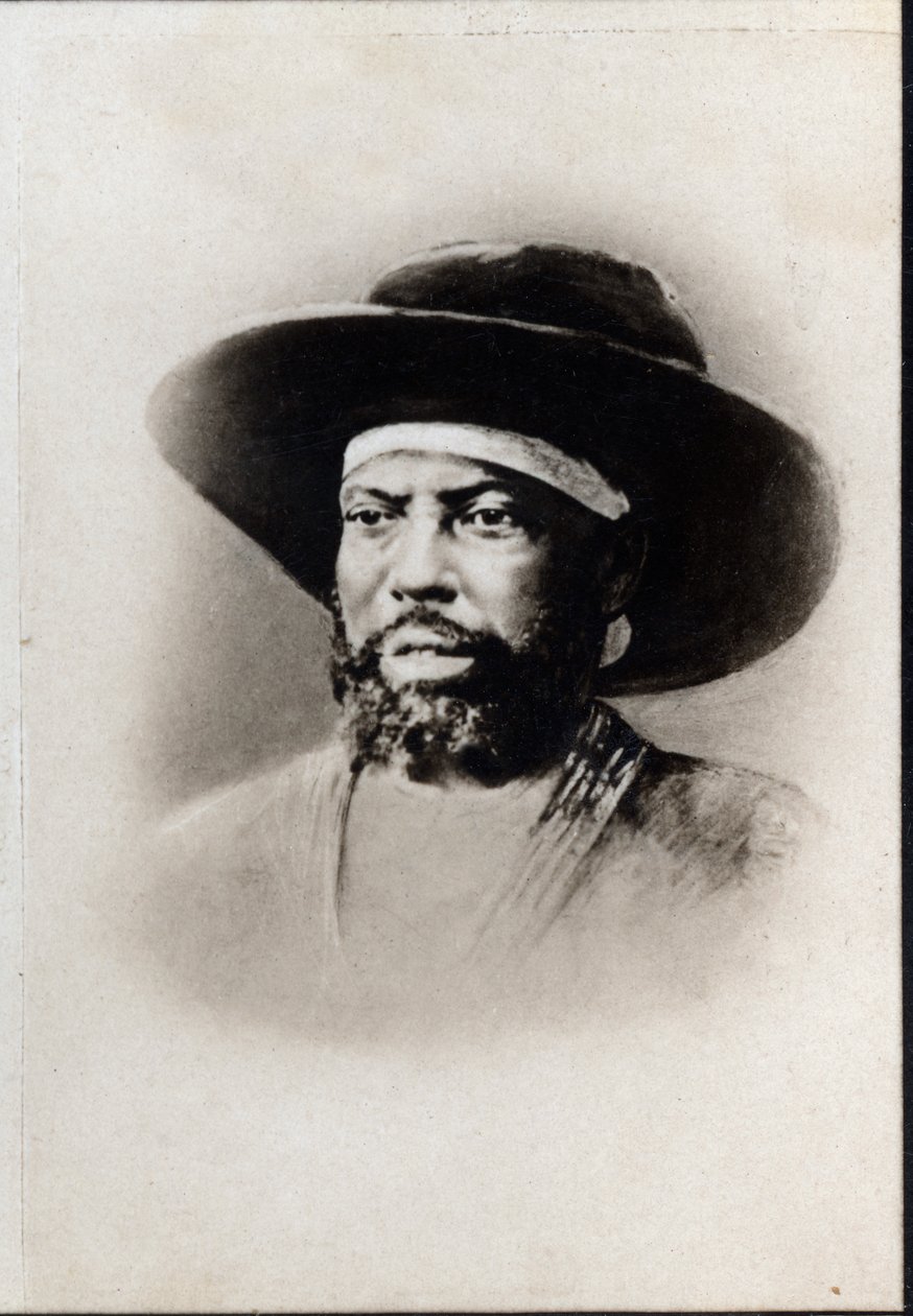 Porträtt av Menelik II (1844-1913), kejsare av Etiopien. av French Photographer
