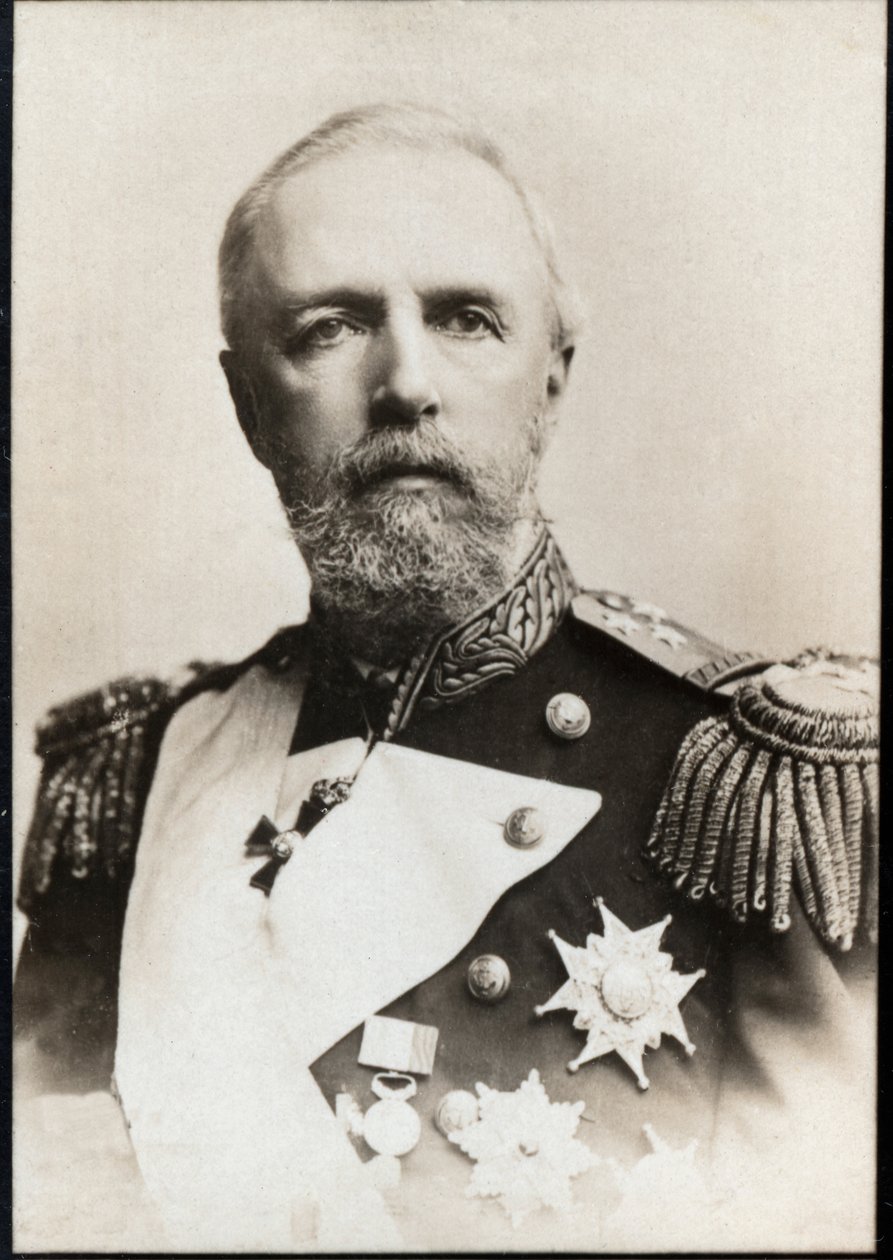 Porträtt av Oscar II av Sverige (1829-1907), kung av Sverige och Norge. av French Photographer